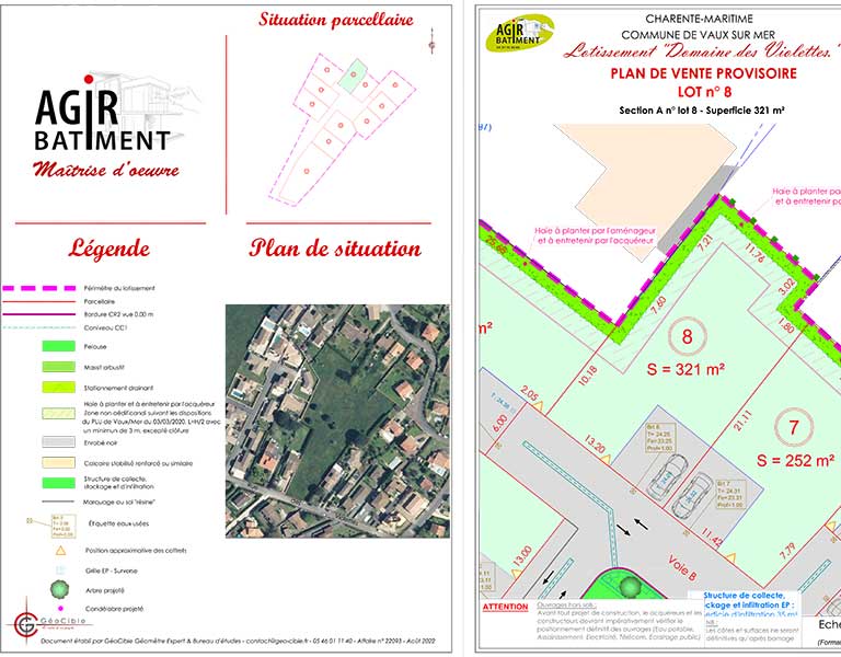 Terrain constructible de 321m² Terrain dans lotissement totalement viabilisé  | VAUX SUR MER Charente Maritime